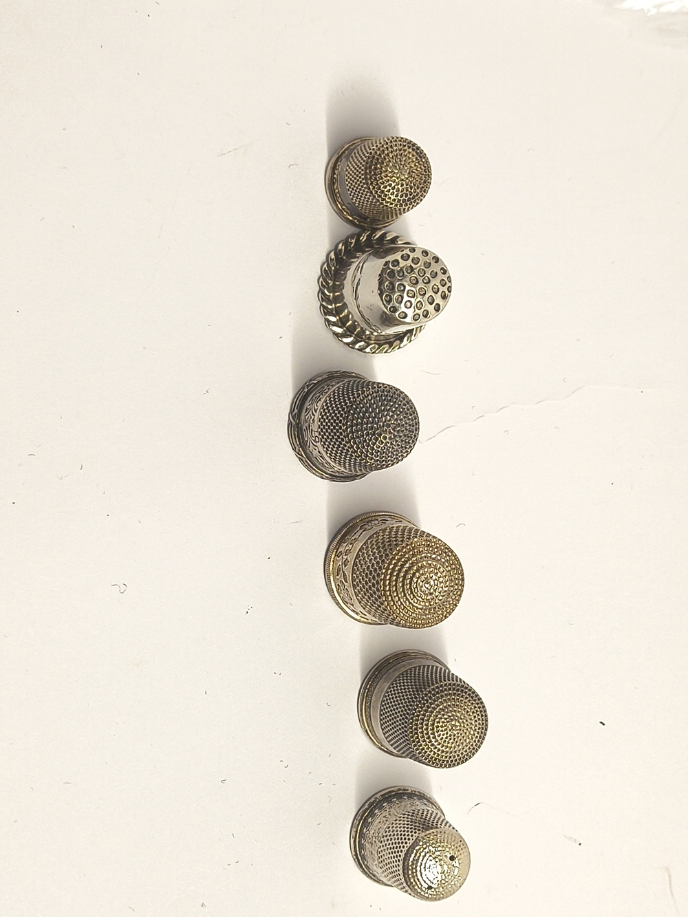 Sterling Silver Thimble Lot Signed 925 Sewing Collectible Mixed Designs